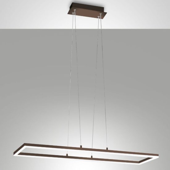 Fabas luce bard lampadario moderno lineare corten led 52w 3000k dimmerabile