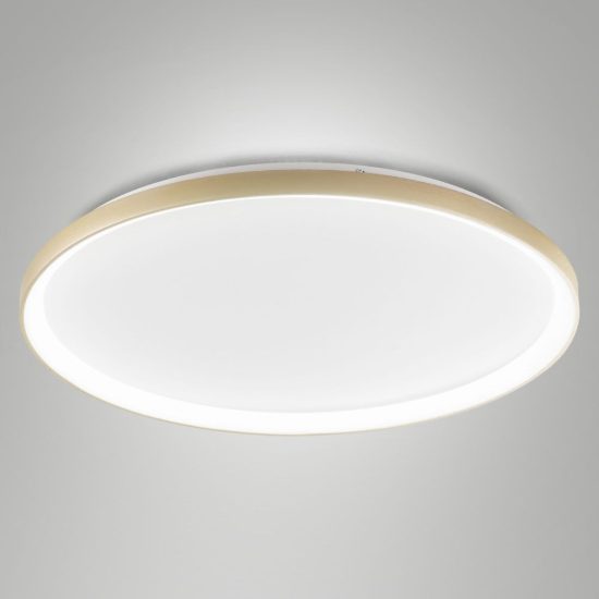 Fabas bacco plafoniera disco ottone satinato led 75w cct 2700k 4000k dimmerabile