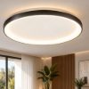 Fabas luce bacco plafoniera moderna disco nero led 56w cct 2700k 4000k dimmerabile