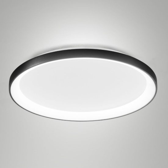 Fabas luce bacco plafoniera moderna disco nero led 56w cct 2700k 4000k dimmerabile