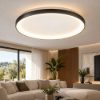 Fabas luce bacco plafoniera moderna disco nero led 56w cct 2700k 4000k dimmerabile