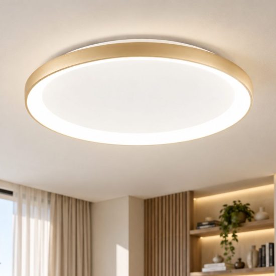 Fabas bacco plafoniera led 56w cct 2700k 4000k dimmerabile ottone satinato