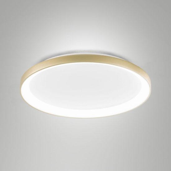 Fabas bacco plafoniera led 56w cct 2700k 4000k dimmerabile ottone satinato