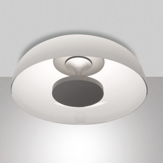 Fabas vintage due plafoniera moderna bianco grigio led 26w cct 2700k 3000k 4000k dimmerabile
