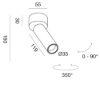Gea luce faretto led a soffitto orientabile bianco led 7w 3000k