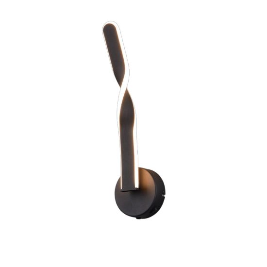 Applique led design moderno 12cm nero opaco