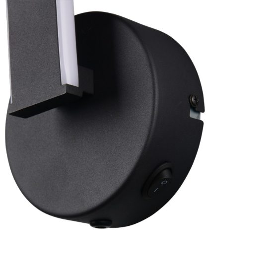 Applique led design moderno 12cm nero opaco