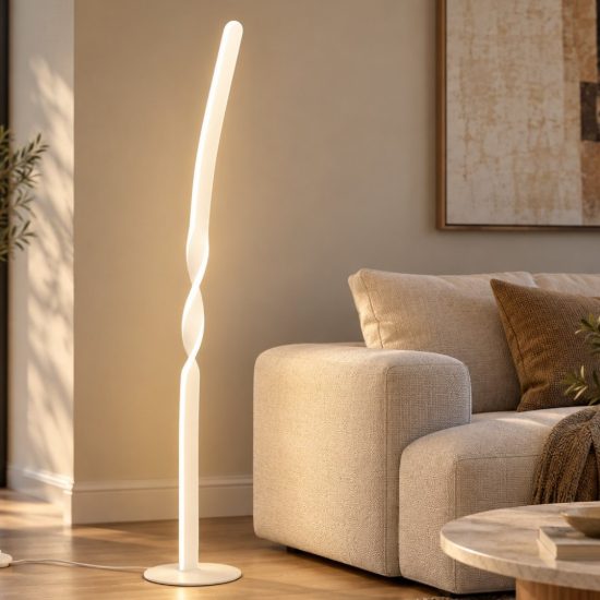 Piantana lampada da terra led 4000k bianco satinato