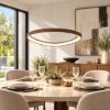 Lampadario led 60w cct 3000k 4000k moderno a sospensione plettro ruggine