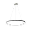 Lampadario moderno a sospensione plettro foglia argento led 60w cct 3000k 4000k