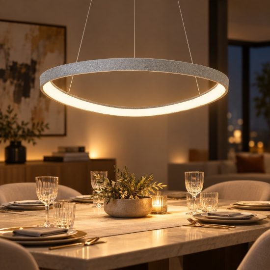 Lampadario a sospensione led 60w cct 3000k 4000k plettro moderno grigio perla
