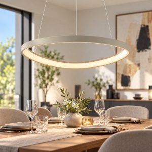 Lampadario led 60w cct 3000k 4000k moderno a sospensione plettro tortora