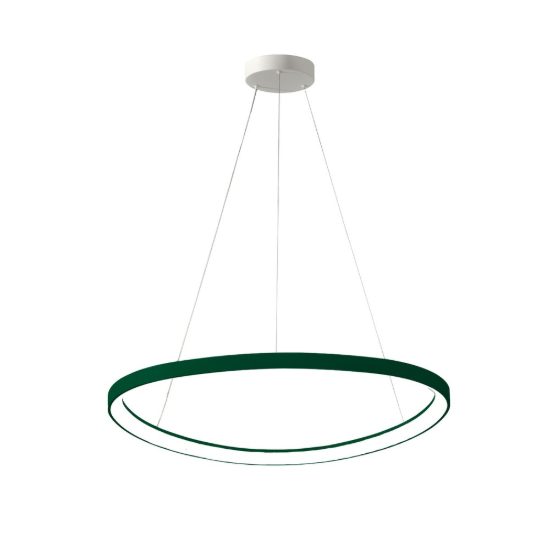 Lampadario a sospensione moderno plettro verde bosco led 60w cct 3000k 4000k