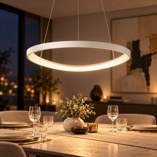 Lampadario a sospensione led 60w cct 3000k 4000k moderno plettro bianco