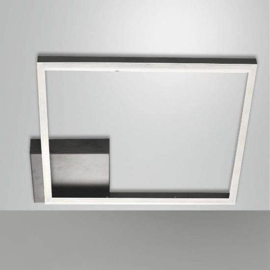 Fabas plafoniera moderna bard quadrata nera led 39w 3000k dimmerabile