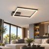 Fabas plafoniera moderna bard quadrata nera led 39w 3000k dimmerabile