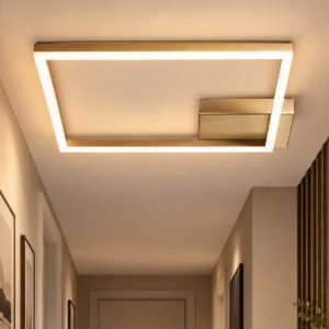 Fabas bard plafoniera quadrata oro opaco led 39w 3000k dimmerabile