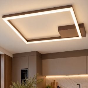 Fabas luce bard plafoniera moderna quadrata corten led 39w 3000k dimmerabile