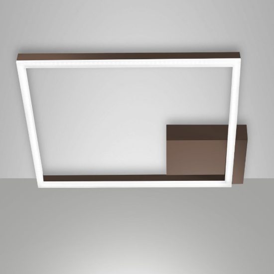 Fabas luce bard plafoniera moderna quadrata corten led 39w 3000k dimmerabile