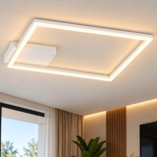 Fabas bard plafoniera led 39w 4000k dimmerabile moderna quadrata bianco