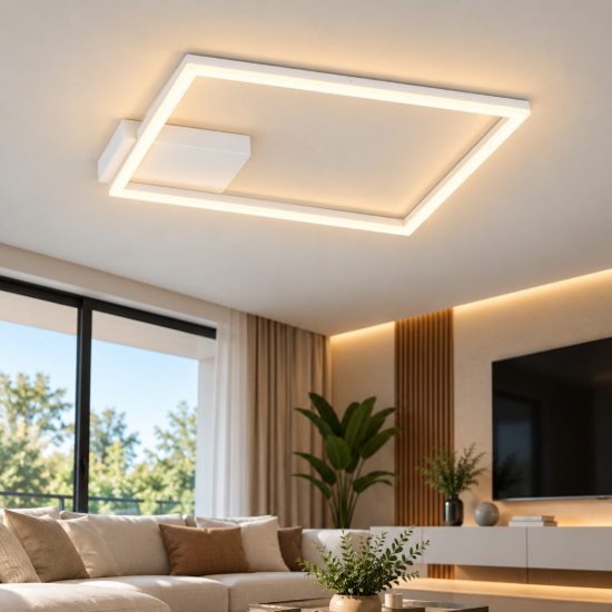 Fabas bard plafoniera led 39w 4000k dimmerabile moderna quadrata bianco