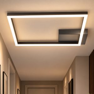 Fabas bard plafoniera moderna quadrata antracite led 39w 4000k dimmerabile