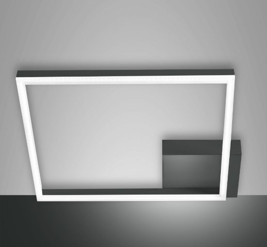 Fabas bard plafoniera moderna quadrata antracite led 39w 4000k dimmerabile
