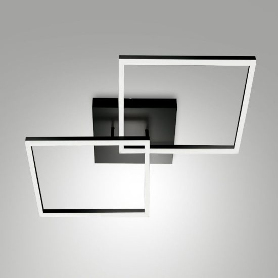 Fabas bard plafoniera moderna nero led 52w 3000k dimmerabile