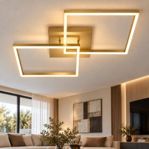 Fabas plafoniera bard quadrati oro opaco led 52w 3000k