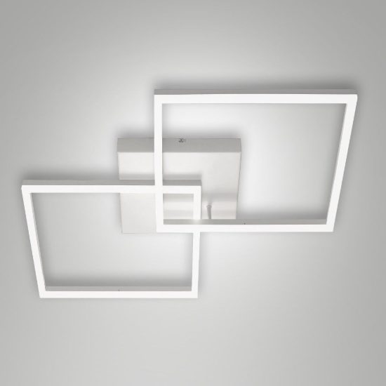 Fabas plafoniera bard due quadrati bianchi led 52w 4000k dimmerabile
