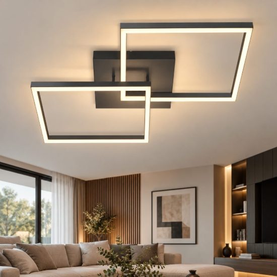 Fabas bard plafoniera moderna antracite led 52w 4000k dimmerabile