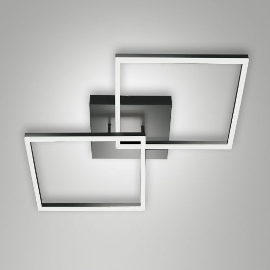 Fabas bard plafoniera moderna antracite led 52w 4000k dimmerabile