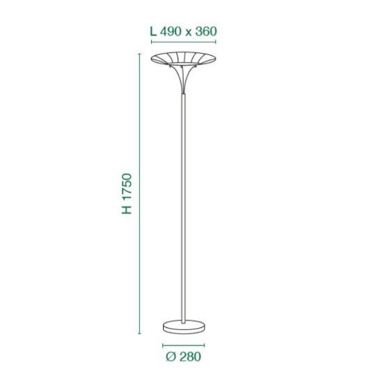 Fabas vela piantana moderna bianca led 24w 3000k dimmerabile