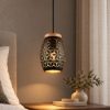 Lampada a sospensione per camera da letto nero legno