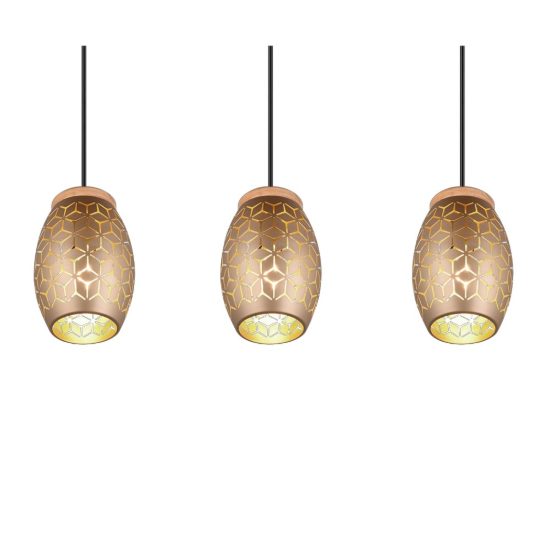 Lampadario per tavolo da pranzo caffè legno 3 luci