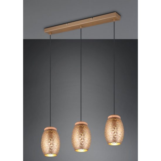 Lampadario per tavolo da pranzo caffè legno 3 luci