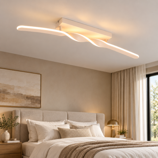 Plafoniera per camera da letto led 4000k sabbia 79cm