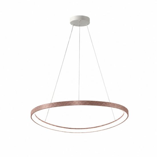 Lampadario led 60w cct 3000k 4000k moderno a sospensione plettro oro rosato