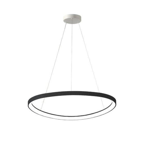 Lampadario moderno plettro antracite a sospensione led 60w cct 3000k 4000k