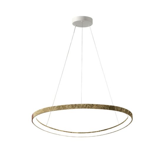 Lampadario led 60w cct 3000k 4000k moderno a sospensione plettro foglia oro