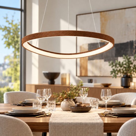 Lampadario led 60w cct 3000k 4000k moderno a sospensione plettro rame opaco