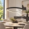 Lampadario moderno plettro nero a sospensione led 60w cct 3000k 4000k