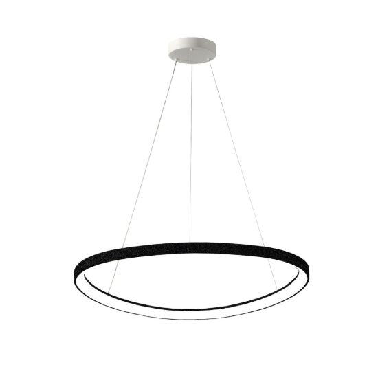 Lampadario moderno plettro nero a sospensione led 60w cct 3000k 4000k