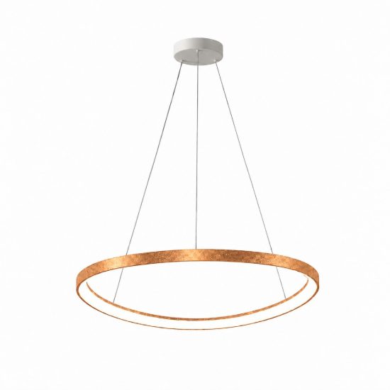 Lampadario led 60w cct 3000k 4000k a sospensione moderno plettro foglia rame