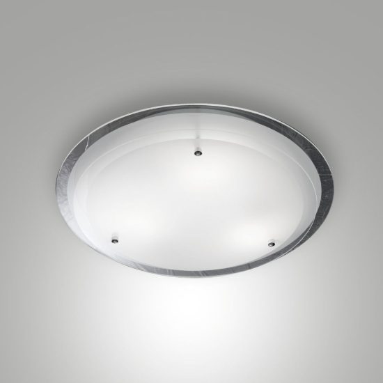 Fabas plafoniera hill rotonda vetro bianco 33cm