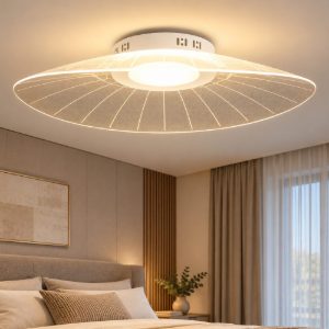 Fabas vela bianca plafoniera per camera da letto led 24w 3000k dimmerabile