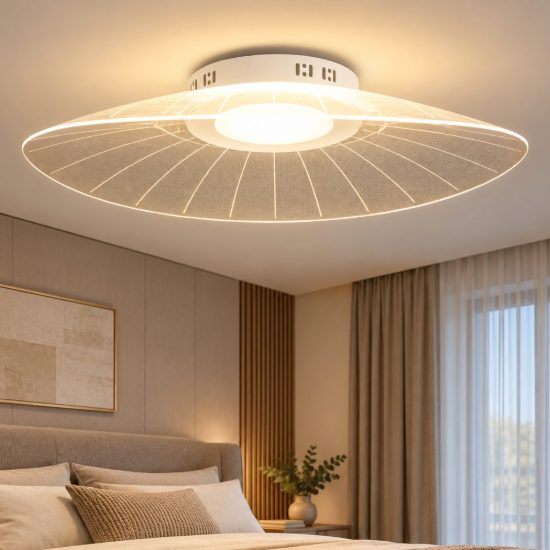 Fabas vela bianca plafoniera per camera da letto led 24w 3000k dimmerabile