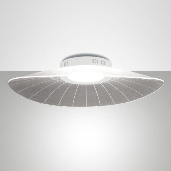 Fabas vela bianca plafoniera per camera da letto led 24w 3000k dimmerabile