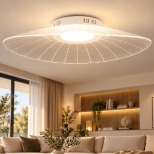 Fabas vela plafoniera led 40w 3000k dimmerabile moderna bianca