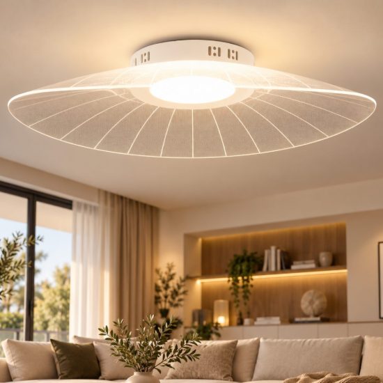 Fabas vela plafoniera led 40w 3000k dimmerabile moderna bianca